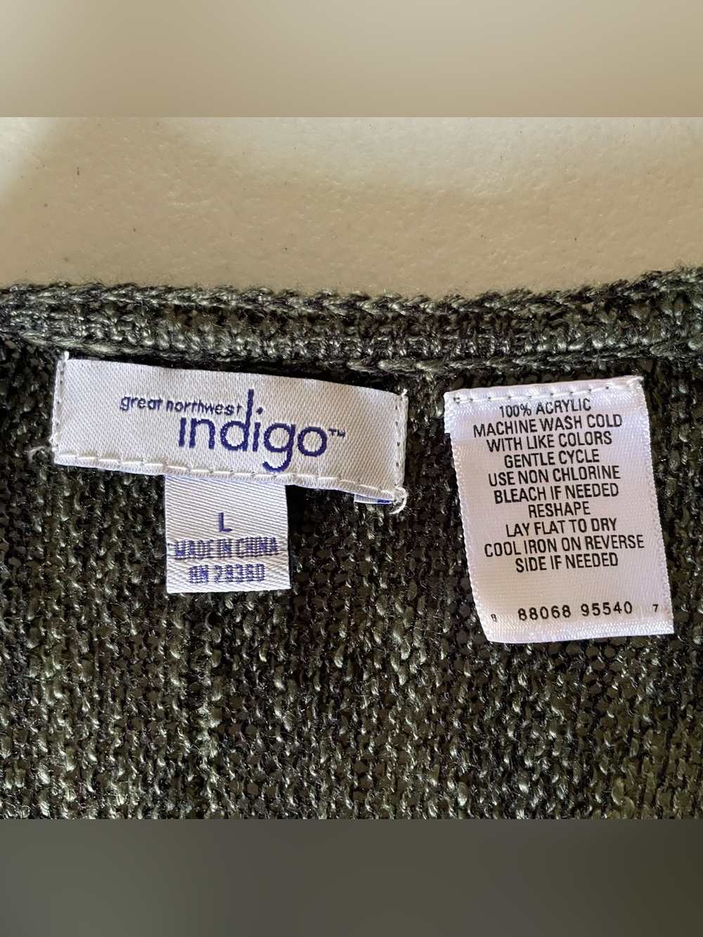🔥NWT Great Northwest Indigo Cascading Cardigan Sweater Pine Green Size Large - Picture 9 of 9